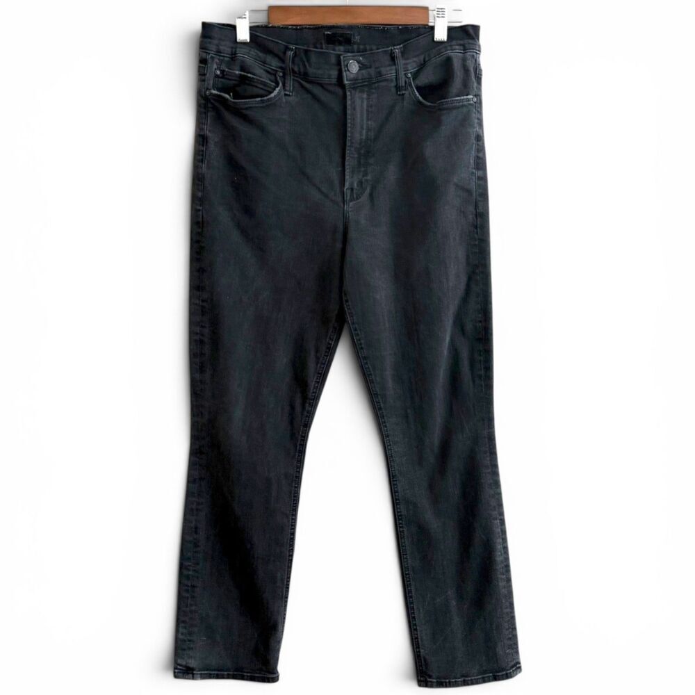 mother the mid rise dazzler ankle skinny black jeans not guilty wash 34 stretchy - Picture 3 of 9